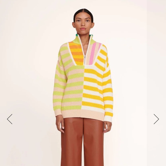 NWT STAUD HAMPTON SWEATER CAPRI STRIPE MULTI - Medium - Picture 3 of 6